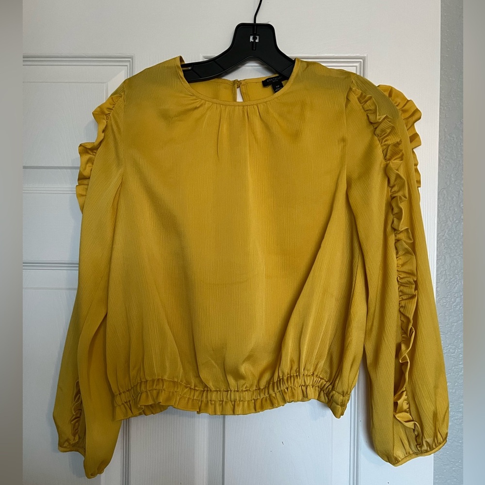 Silk mustard yellow top